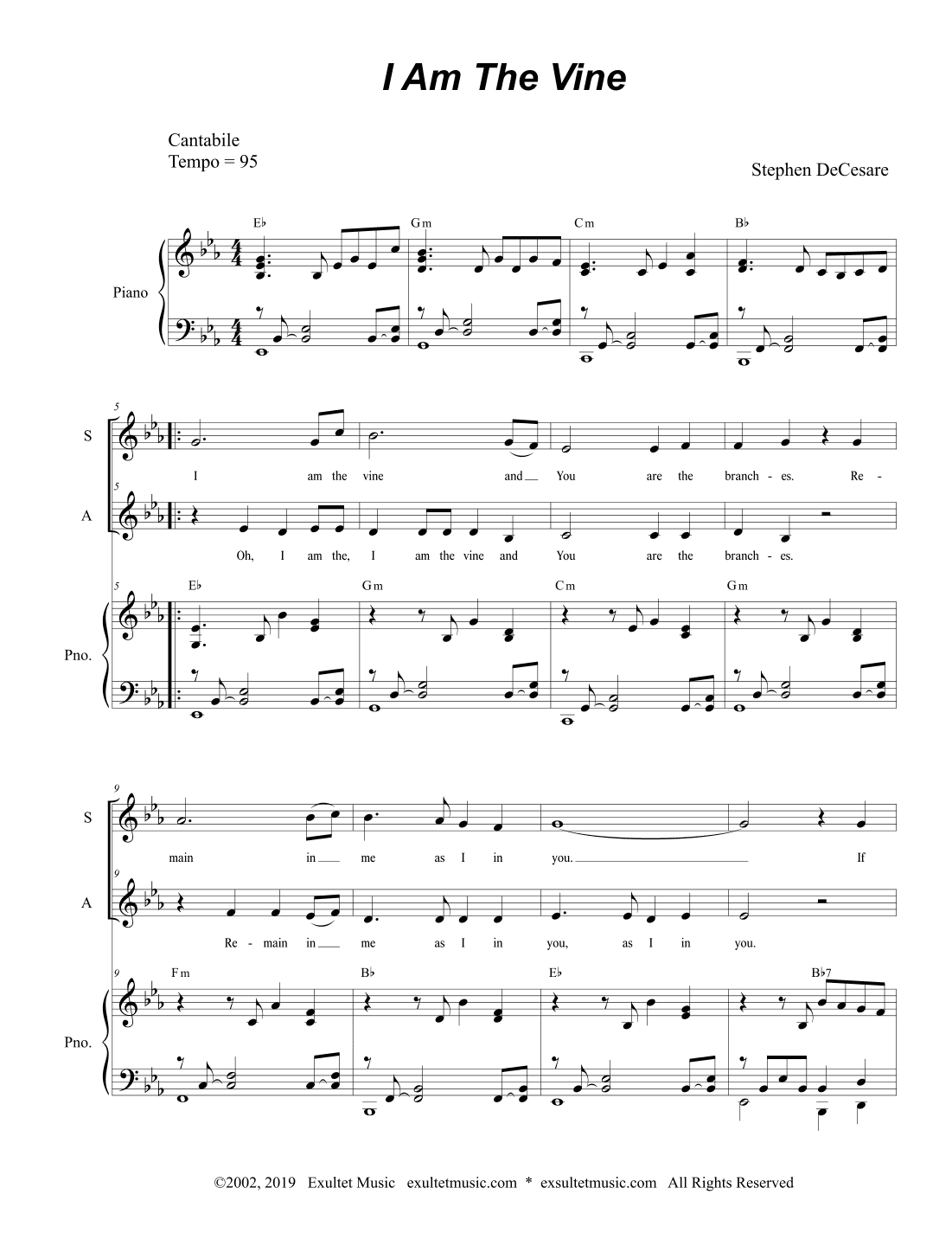I Am The Vine (2-part choir - (SA)