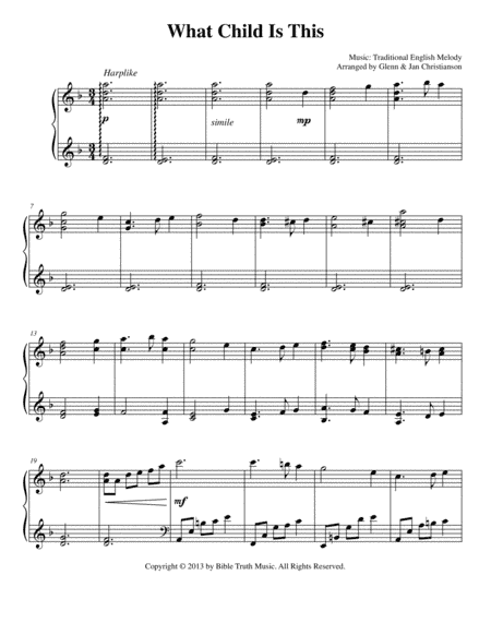 What Child Is This? (arr. Glenn & Jan Christianson)