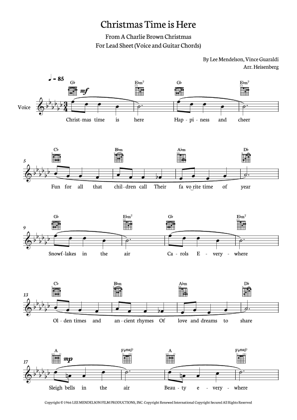 Christmas Time Is Here (arr. Heisenberg)
