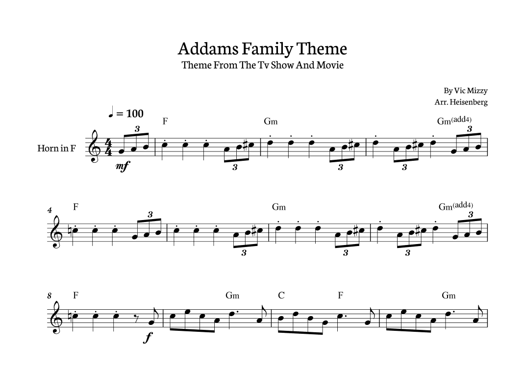 Addams Family Theme (arr. Heisenberg)
