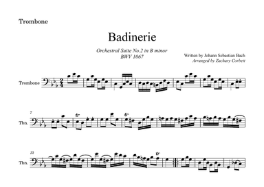 Badinerie BWV 1067 (arr. Zachary Corbett)