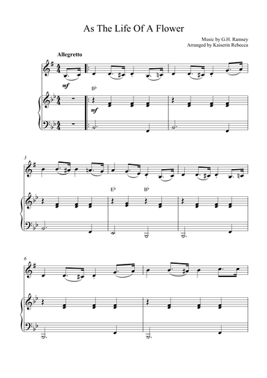 As the Life of a Flower (arr. Kaiserin Rebecca)