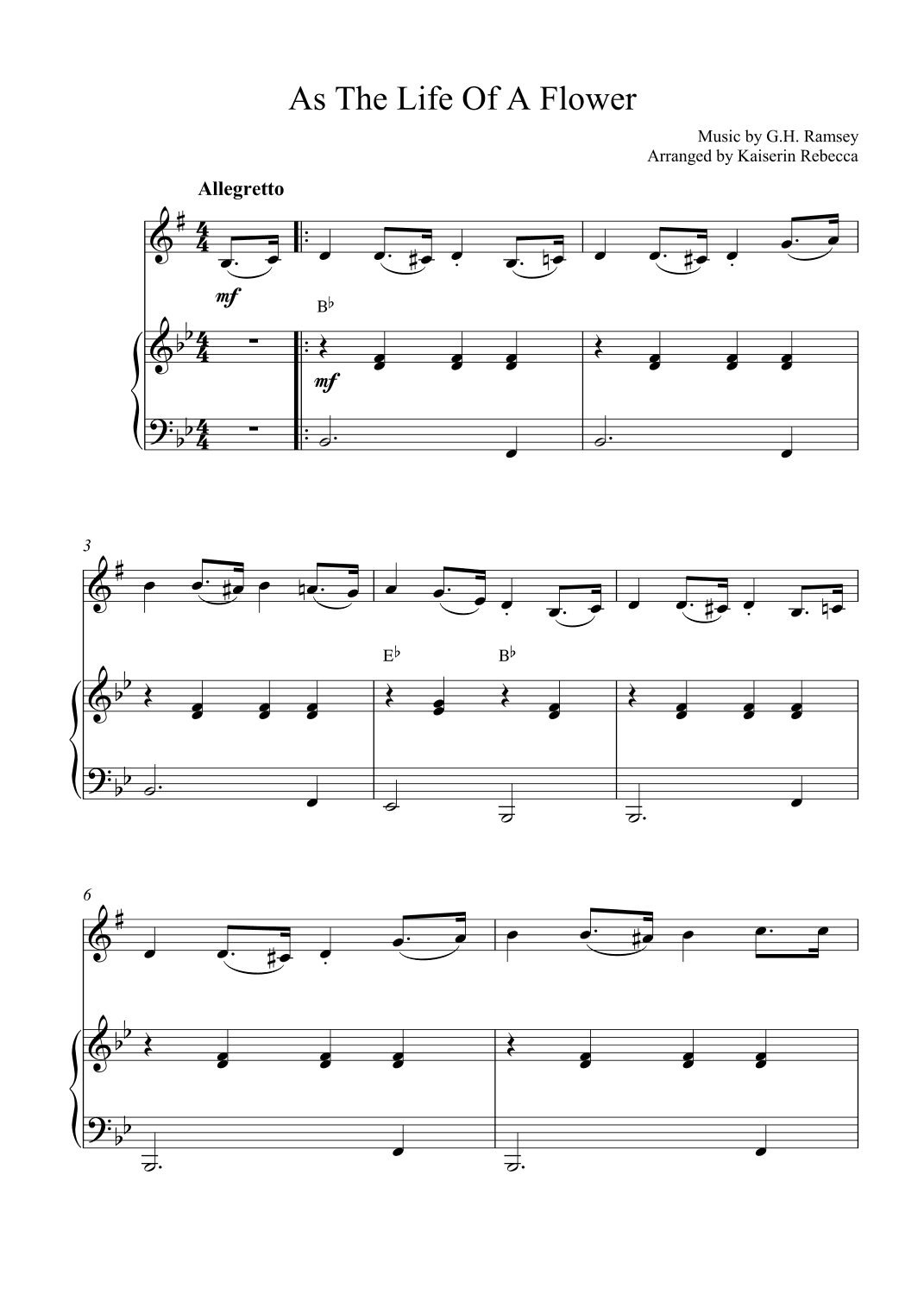 As the Life of a Flower (arr. Kaiserin Rebecca)
