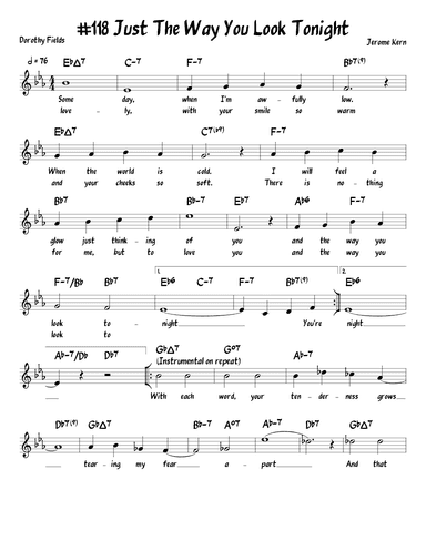 Just The Way You Look Tonight (arr. John Fries)