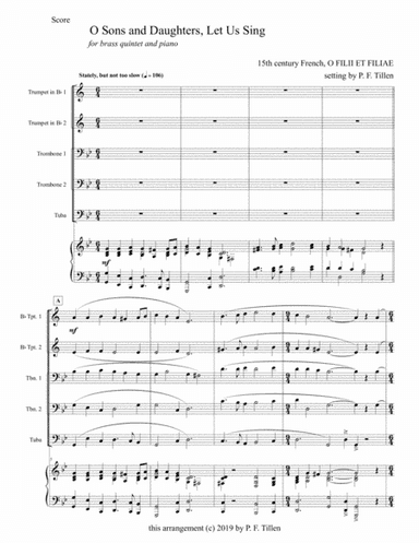 O Sons and Daughters, Let Us Sing - Brass and Piano (arr. PFTMusic)