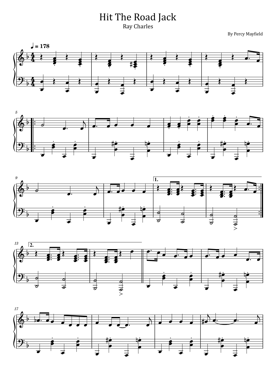 Hit The Road Jack (arr. poon)