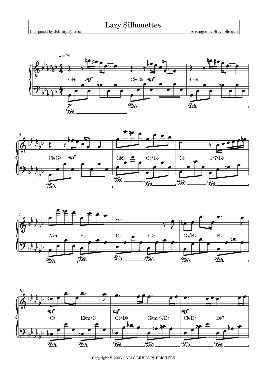 Lazy Silhouettes (arr. Steve Shooter "After Johnny Pearson")
