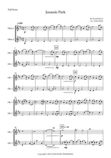 Jurassic Park Iii (arr. Fabio Britto)