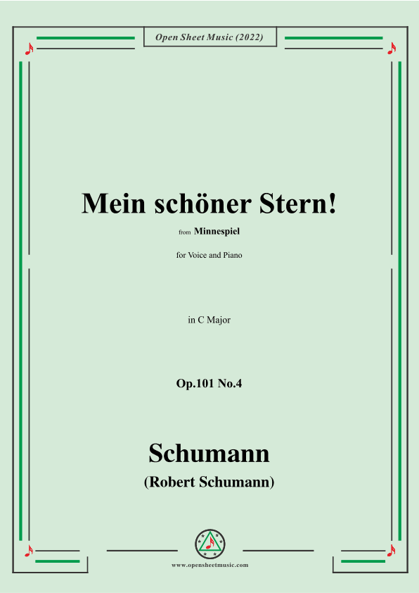 Schumann-Mein schoner Stern!,Op.101 No.4,in C Major (arr. OSM Press)