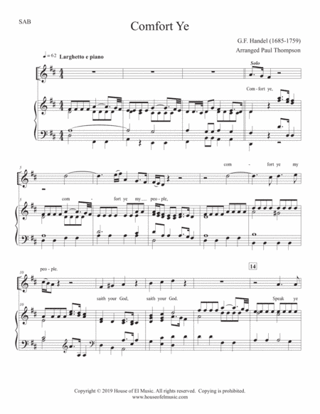 The Messiah for Young Voices - SAB (arr. Paul Thompson)