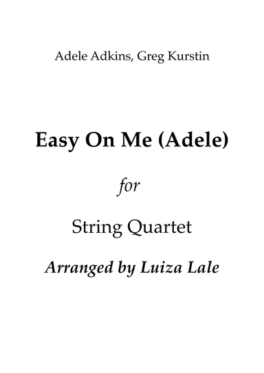 Easy On Me (arr. Luiza Lale)