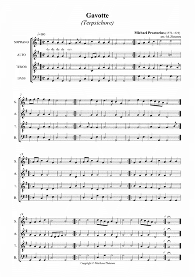 M.  Praetorius: Five Dances from TERPSICHORE, for SATB choir a cap. (arr. Marilena Zlatanou)