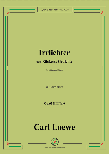 Loewe-Irrlichter,in F sharp Major,Op.62 H.I No.6 (arr. OSM Press)