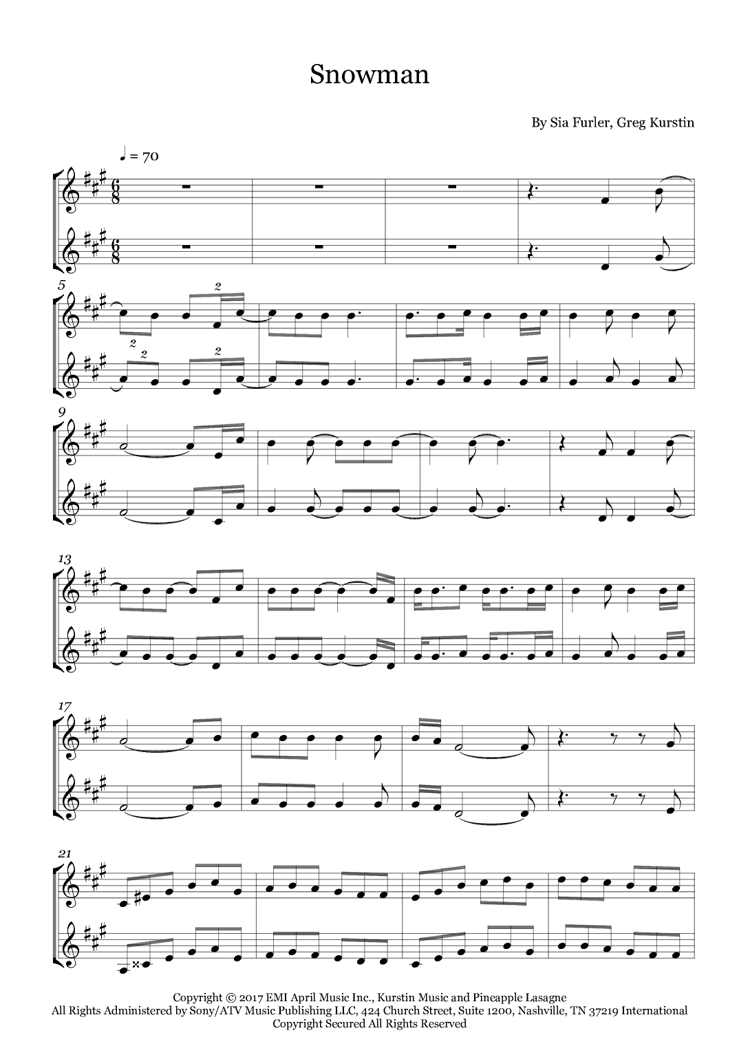 Snowman (arr. Fernanda Moura)