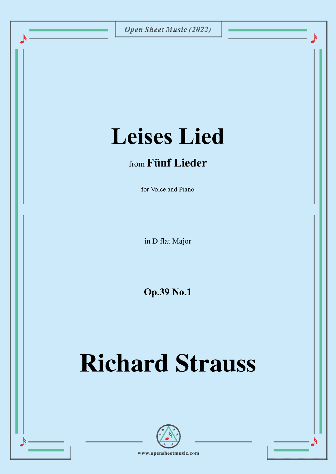 Richard Strauss-Leises Lied,in D flat Major (arr. OSM Press)