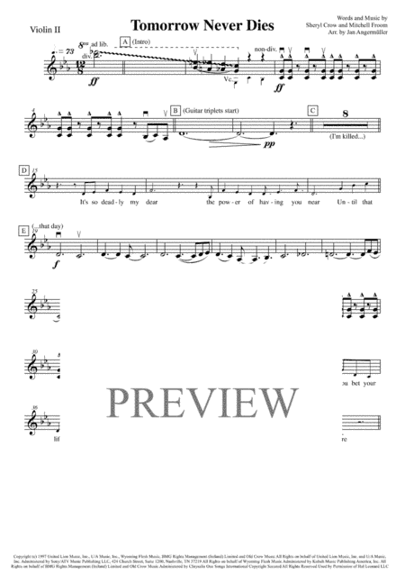 Tomorrow Never Dies  from the Motion Picture TOMORROW NEVER DIES (arr. Jan Angermüller)