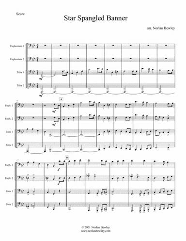 Star Spangled Banner - Tuba/Euphonium Quartet (arr. Norlan Bewley)