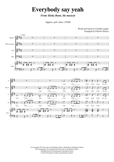 Everybody Say Yeah (arr. Christof Defryn)