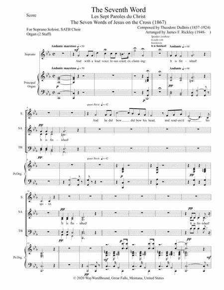 The Seventh Word from the Seven Words of Jesus on the Cross (1867) (arr. James F. Rickley)
