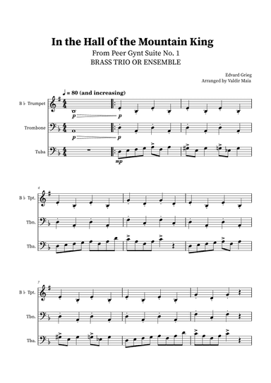 In The Hall Of The Mountain King - Brass Trio (arr. Valdir Maia)