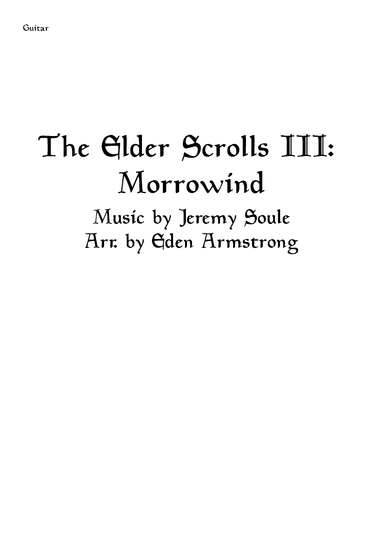Elder Scrolls Iii Morrowind (arr. Eden Armstrong)