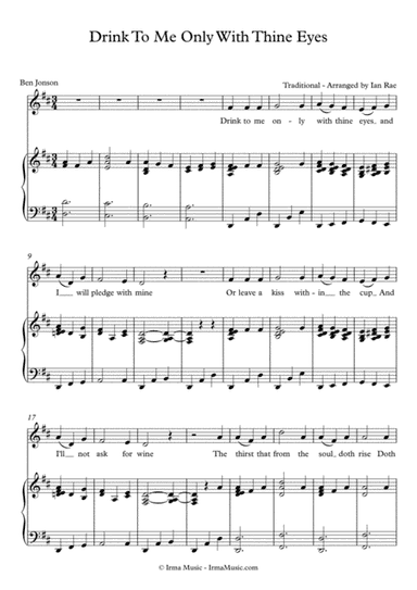 Drink To Me Only With Thy Eyes - Vocal (arr. Ian Rae)