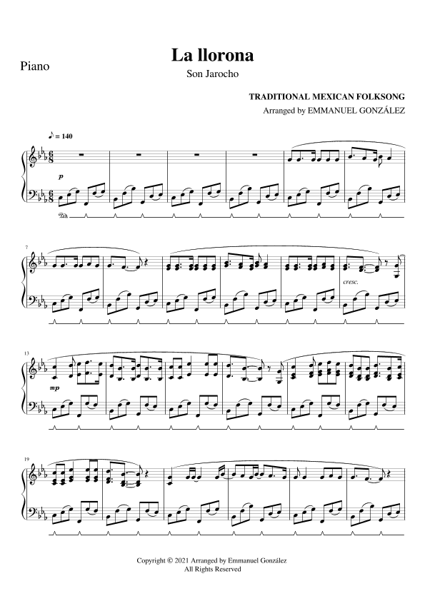 La llorona - Son Jarocho (arr. Emmanuel González)