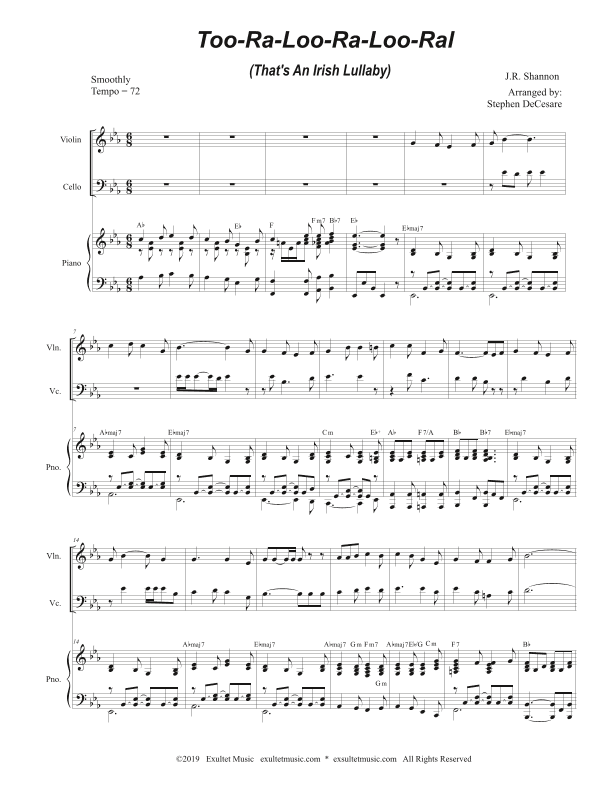 Too-Ra-Loo-Ra-Loo-Ral (That's an Irish Lullaby) (Duet for Violin and Cello) (arr. Stephen DeCesare)
