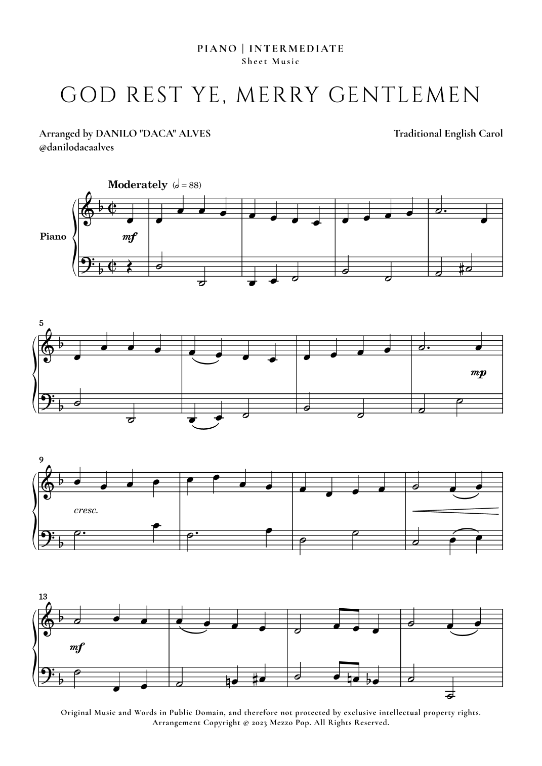 God Rest Ye Merry Gentlemen (arr. Danilo "Daca" Alves)