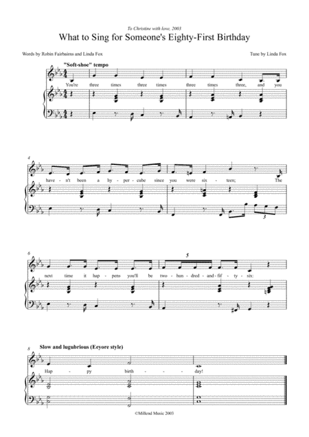 What to Sing for Someone's Eighty-first Birthday