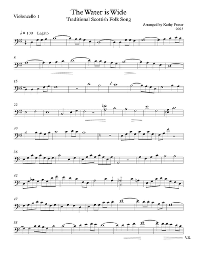 The Water is Wide for Cello Duet (arr. Katherine L Fraser)