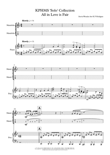 All In Love Is Fair (arr. Kevin P Holdgate)