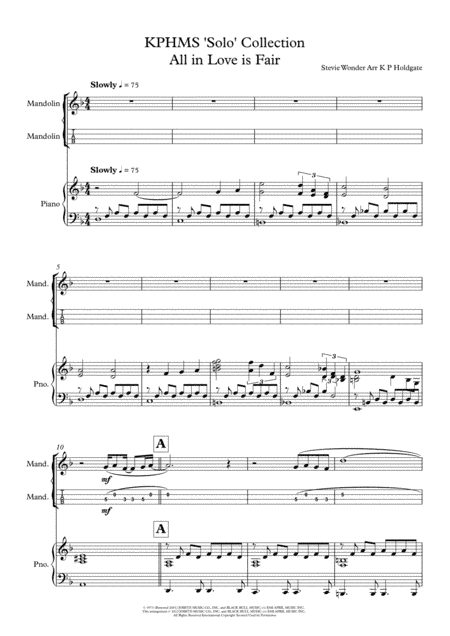 All In Love Is Fair (arr. Kevin P Holdgate)