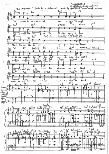 THE DROVERS. lead sheet& #CJDennis words AND piano
