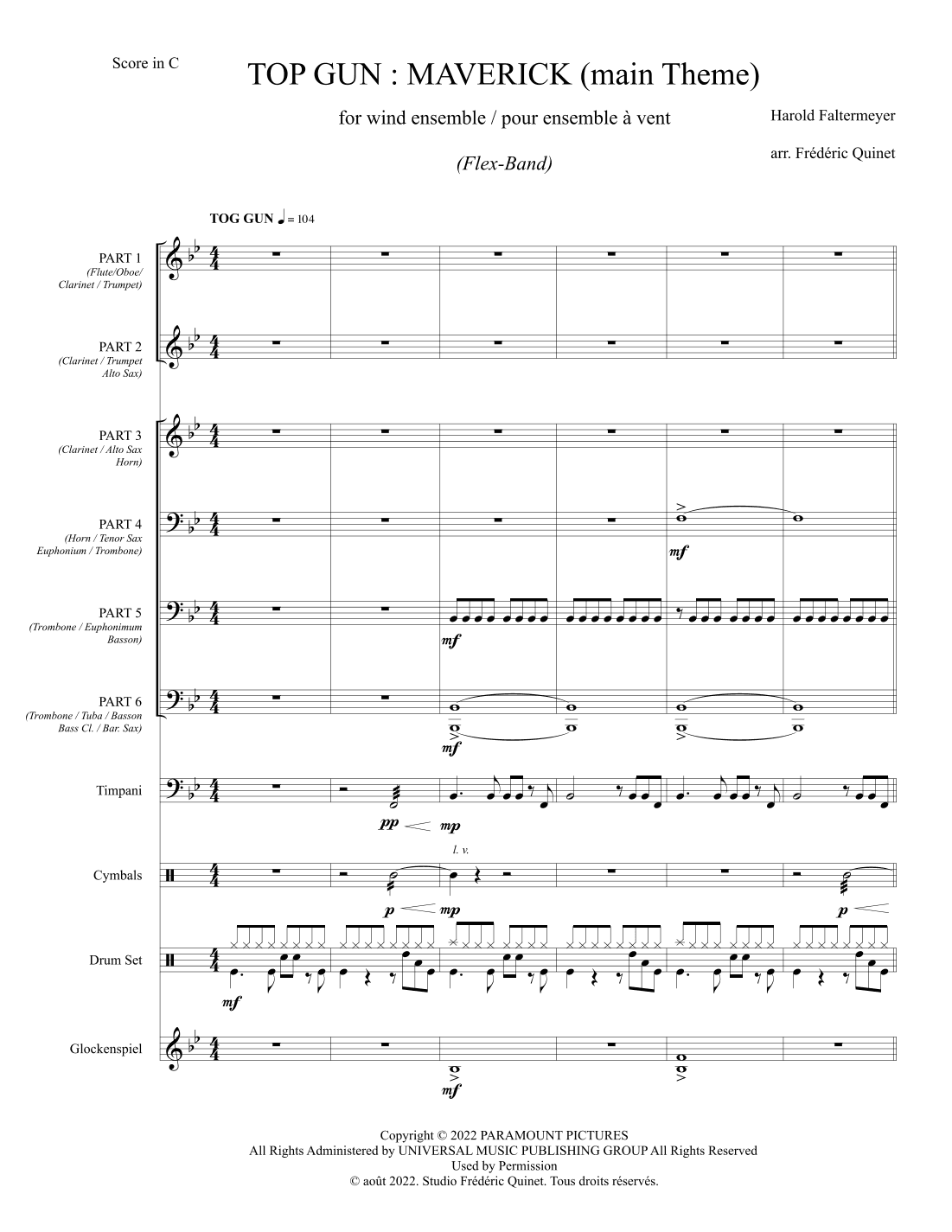 Top Gun: Maverick (main Theme) (arr. Frédéric Quinet)
