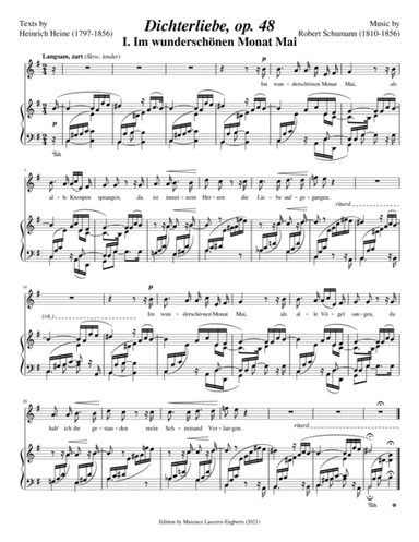 Im wunderschönen Monat Mai [Medium High Voice; key: Em] (arr. Maxence Lasserre-Engberts)