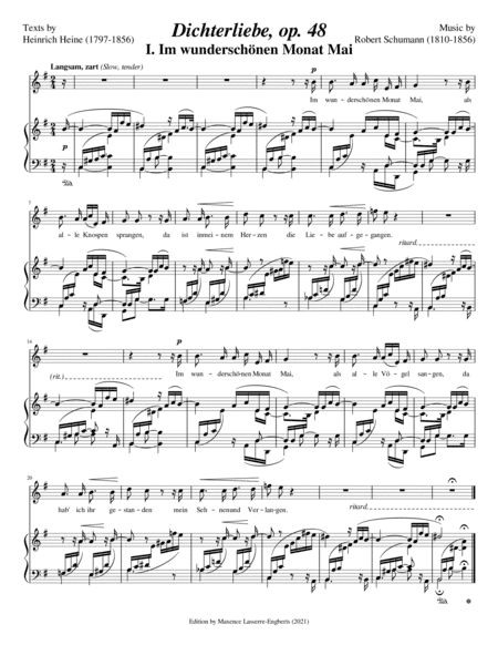 Im wunderschönen Monat Mai [Medium High Voice; key: Em] (arr. Maxence Lasserre-Engberts)