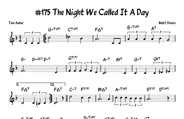 The Night We Called It A Day (arr. John Fries)