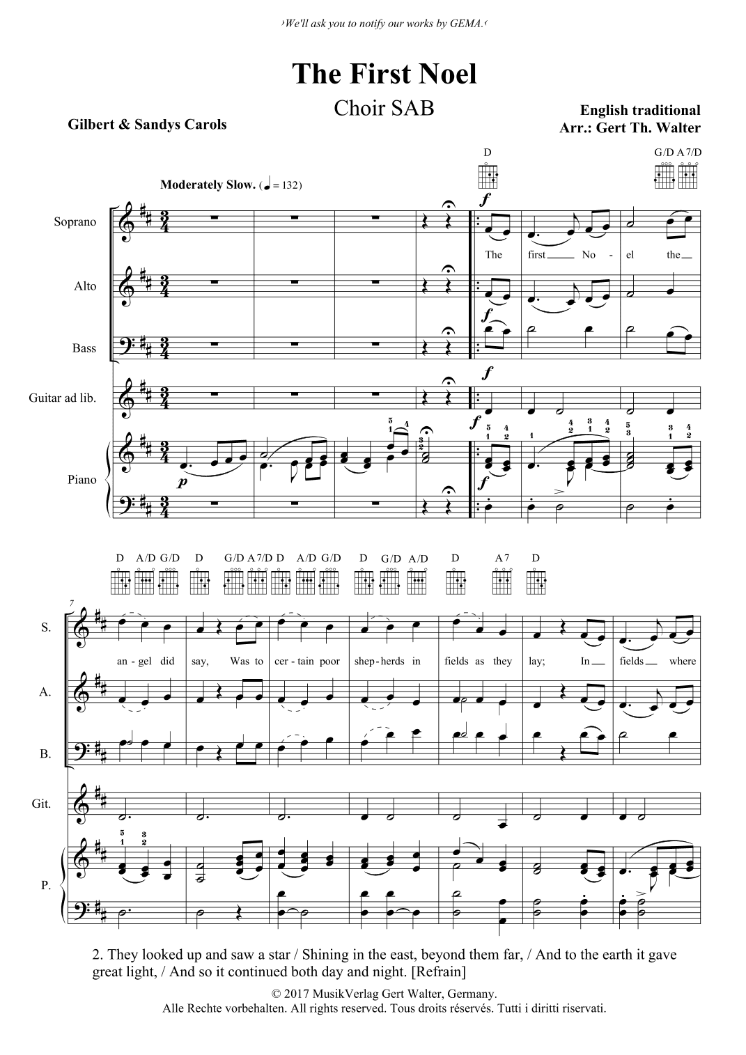 The First Noel (arr. Gert Th. Walter)