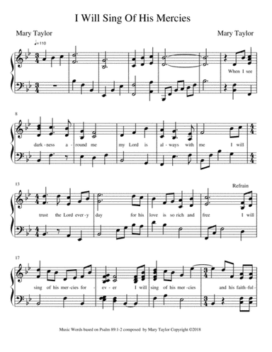 I Will Sing Of His Mercies