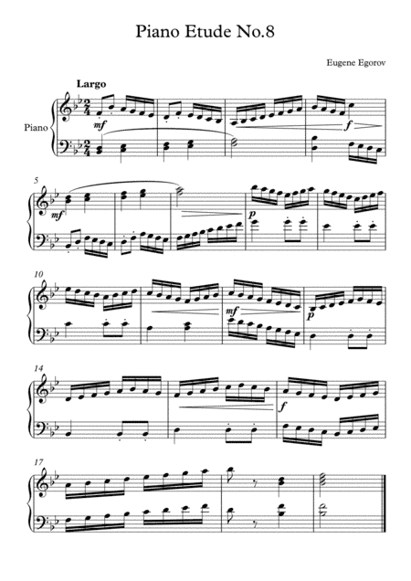 Piano Etude No.8 in Bb Major
