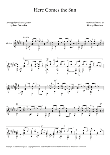 Here Comes The Sun (arr. Ivan Paschoito)