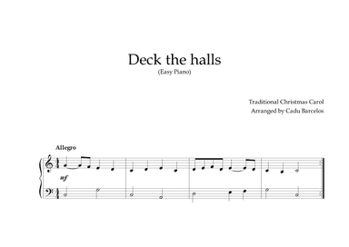 Deck the Halls (Easy Piano) (arr. Cadu Barcelos)