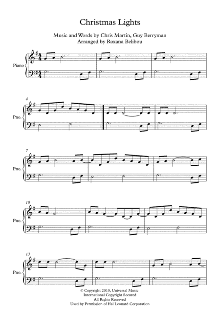 Christmas Lights (arr. Roxana Belibou)