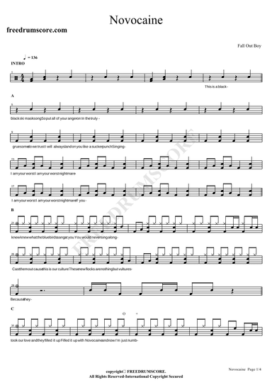 Novocaine (arr. COPYDRUM)