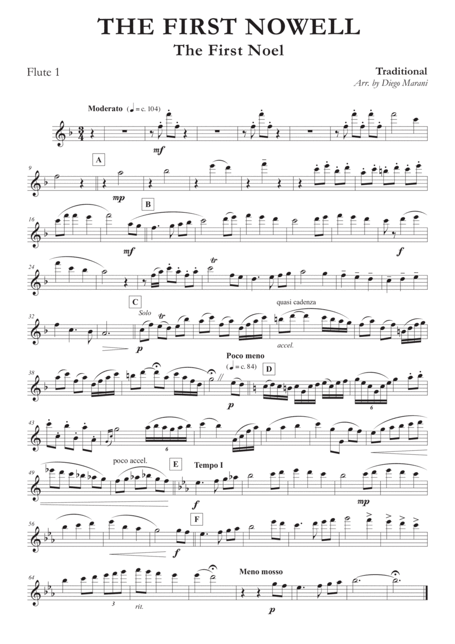 The First Noel for Flute Quartet (arr. Diego Marani)