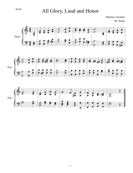 All Glory, Laud and Honor (arr. RC Bailly)