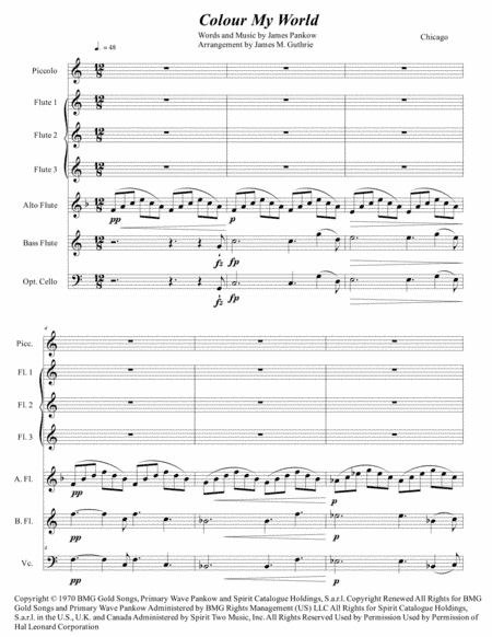 Colour My World (arr. James M. Guthrie, ASCAP)