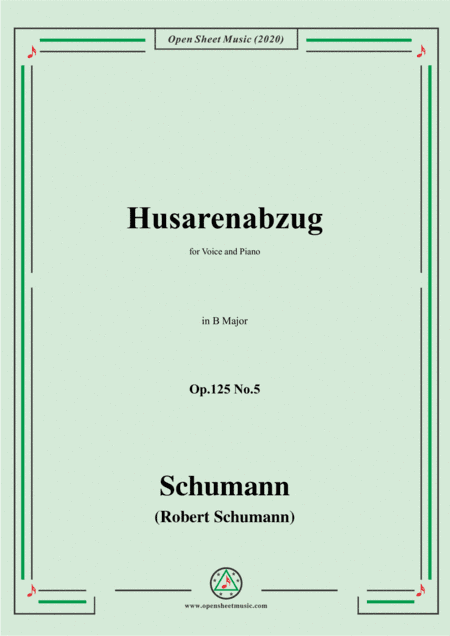 Schumann-Husarenabzug Op.125 No.5,in B Major (arr. MSM)
