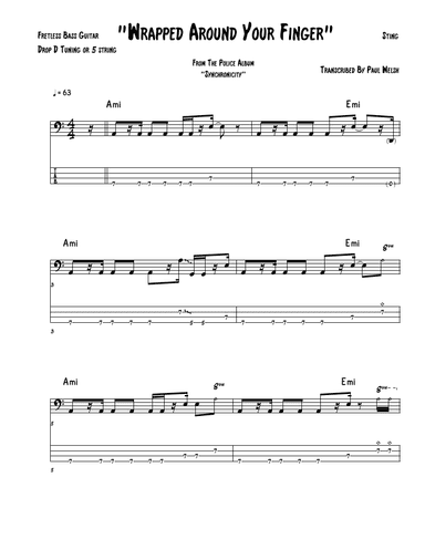 Wrapped Around Your Finger (arr. Accubass)